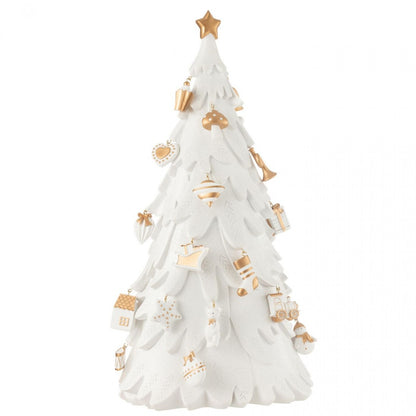 Adornos para árbol de Navidad Resina Blanco/Dorado Grande H63cm J-Line