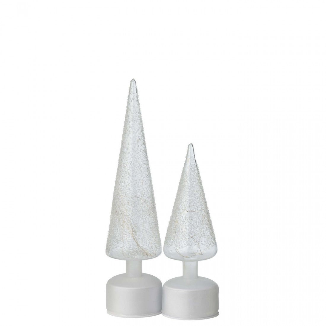 Lámpara LED de pie giratoria de cristal blanco/transparente, set de 2, J-Line