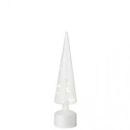 Lámpara LED de pie giratoria de cristal blanco/transparente, set de 2, J-Line