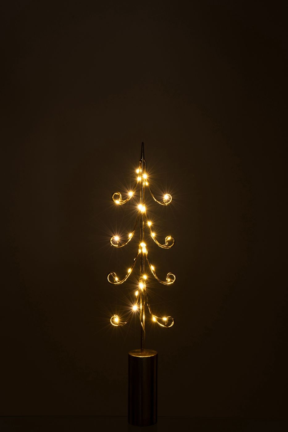 Lámpara de pie cilíndrica Boom LED de hierro color dorado, juego de 3, J-Line