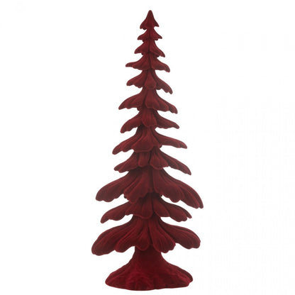 Árbol de Navidad de terciopelo rojo con resina, grande, J-Line