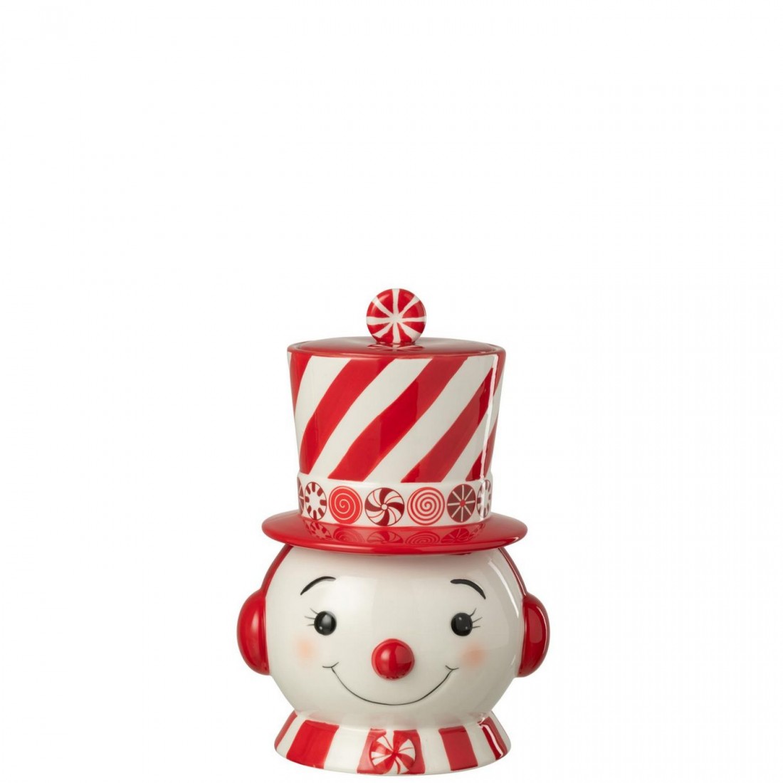 Stock de muñeco de nieve decorativo + sombrero Dolomit rojo navideño/blanco J-Line