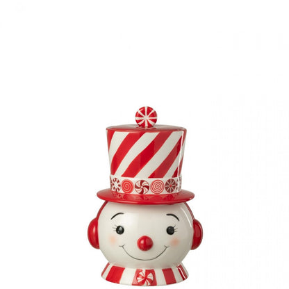 Stock de muñeco de nieve decorativo + sombrero Dolomit rojo navideño/blanco J-Line