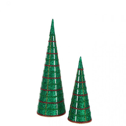 Cono Hierro/Cuentas Verde Esmeralda Set de 2 J-Line