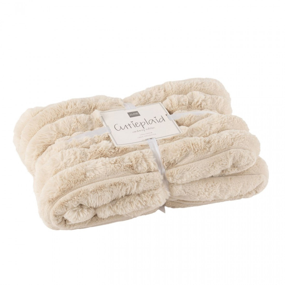 Manta Grande de Pana Poliéster Beige 180cmx130cm J-Line