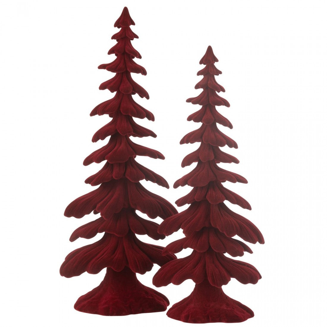 Árbol de Navidad de terciopelo rojo con resina, grande, J-Line