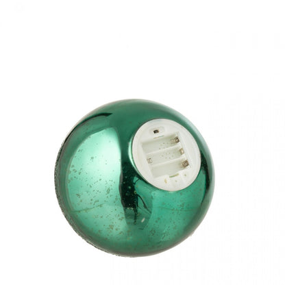 Bola LED de vidrio craquelado verde, set de 2, J-Line