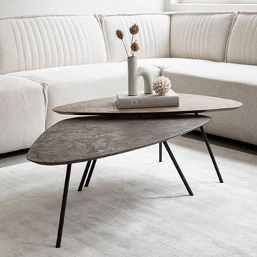 DTP Home Mesa de centro Scala Plectro Earth Set de 2