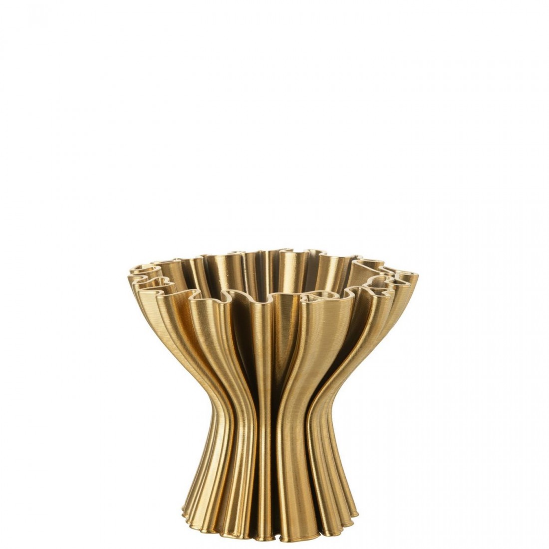 Jarrón 3D Impreso Irregular Porcelana Color Dorado J-Line