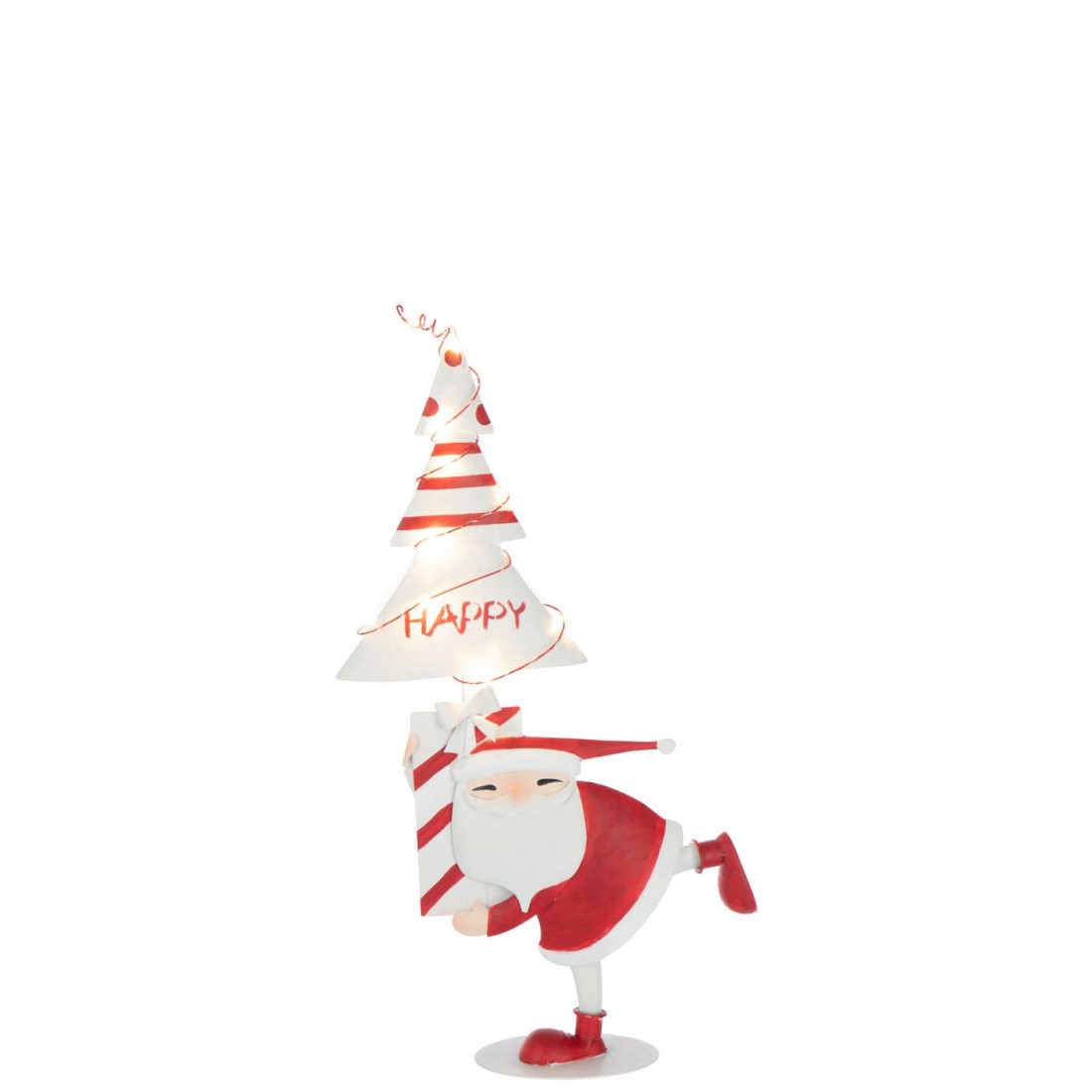 Árbol de Navidad LED de hierro rojo navideño/blanco pequeño H66 cm J-Line