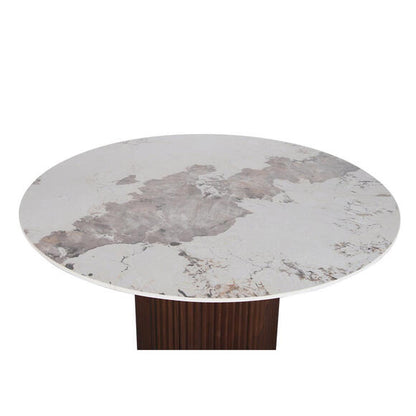 Mesa redonda Urban Chique Cerámica Mármol / Chapa de Nogal Pole to Pole