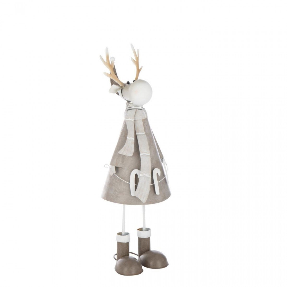 Set de 2 bastones de metal color beige/gris con renos J-Line