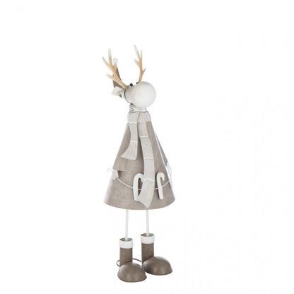 Set de 2 bastones de metal color beige/gris con renos J-Line