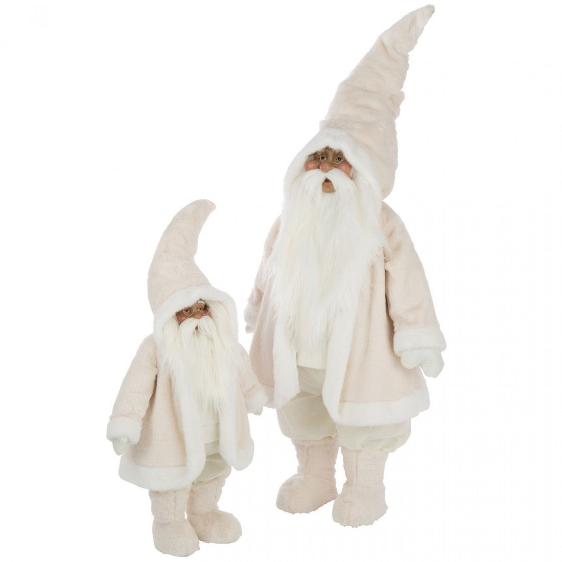 Gafas de Papá Noel de Poliéster Blancas H155cm J-Line