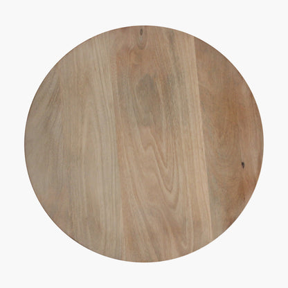 Mesa auxiliar Bullnose acanalada inversa natural Ø50 cm Raw Materials