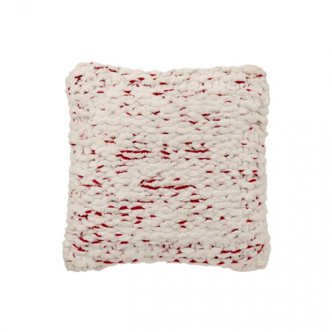 Manta de punto de poliéster blanco/rojo navideño J-Line