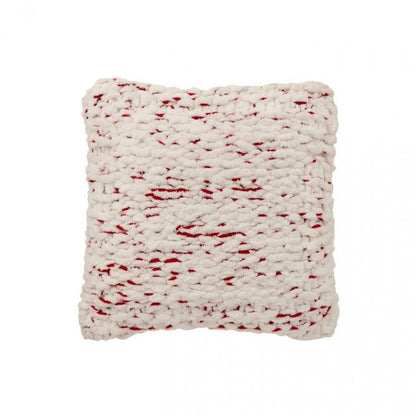 Manta de punto de poliéster blanco/rojo navideño J-Line