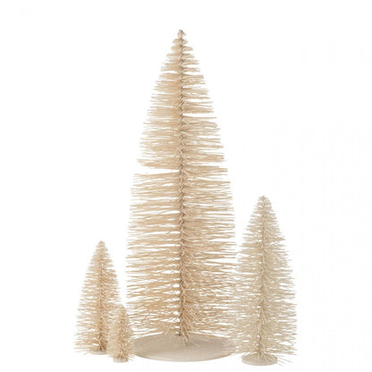 Árbol de Navidad Decorativo Purpurina Madera Blanco Grande H70cm J-Line