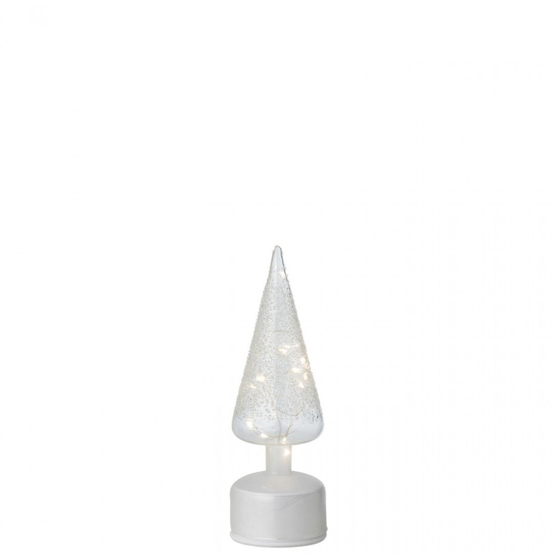 Lámpara LED de pie giratoria de cristal blanco/transparente, set de 2, J-Line