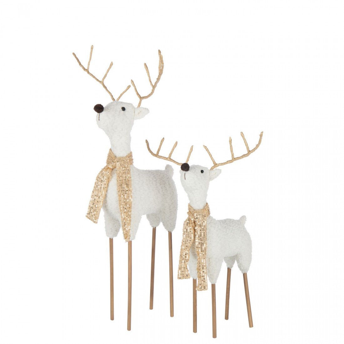 Bufanda de Reno Poliéster Blanco/Dorado Set de 2 H75cm J-Line