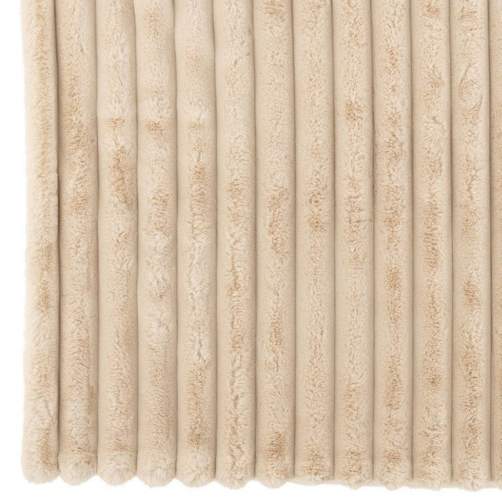 Manta Grande de Pana Poliéster Beige 180cmx130cm J-Line