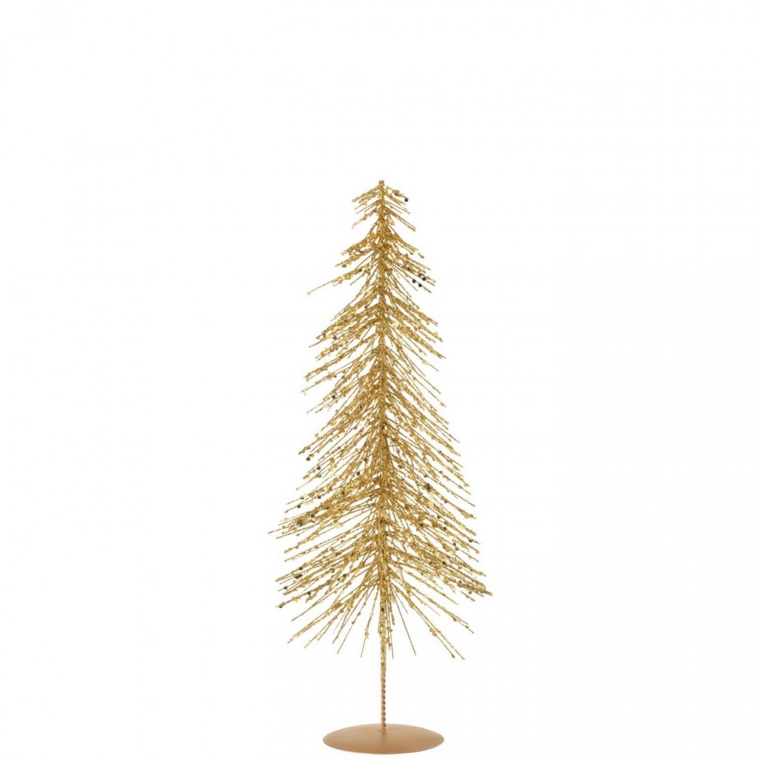 Árbol de Navidad de plástico dorado con purpurina, set de 3, j-Line