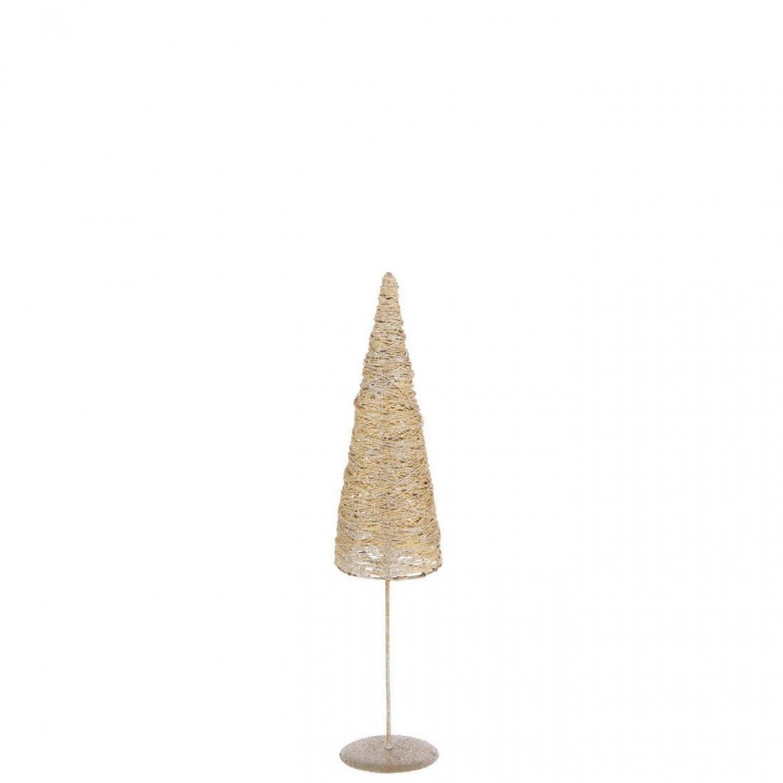 Árbol de Navidad Sobre Pieza Metal/Papel Color Dorado Set de 2 J-Line