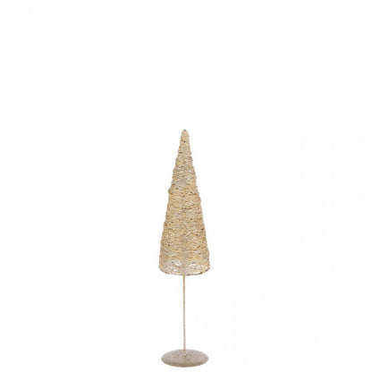 Árbol de Navidad Sobre Pieza Metal/Papel Color Dorado Set de 2 J-Line