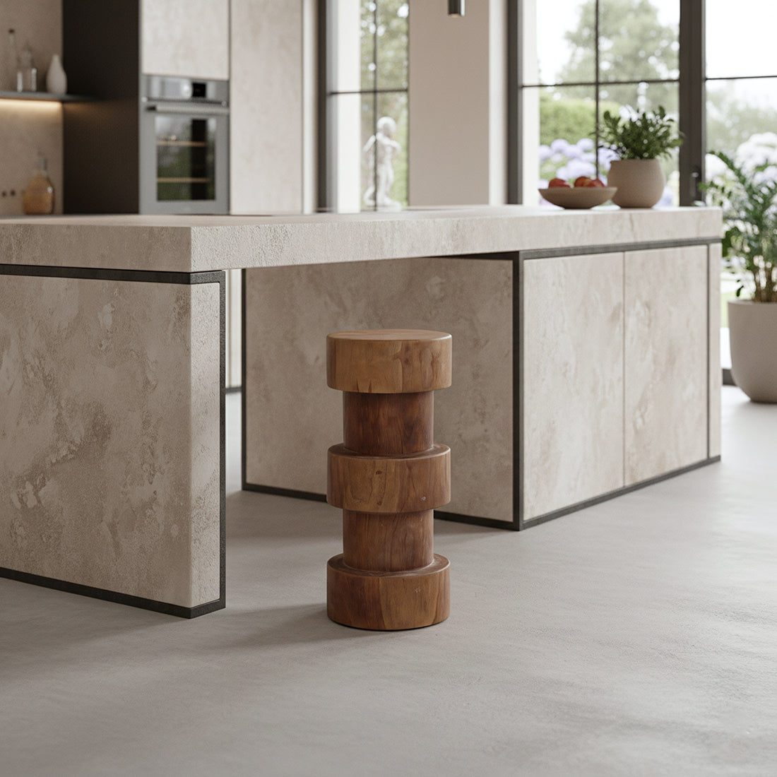 Taburete de bar Forma Totoma Materiales Naturales en Bruto