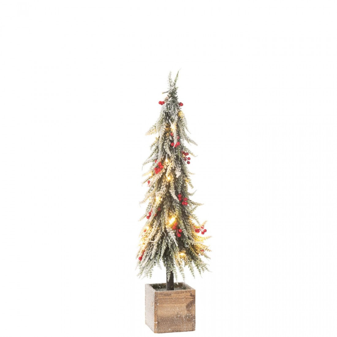 Árbol de Navidad + Nieve Artificial LED Verde/Rojo Grande H75cm J-Line