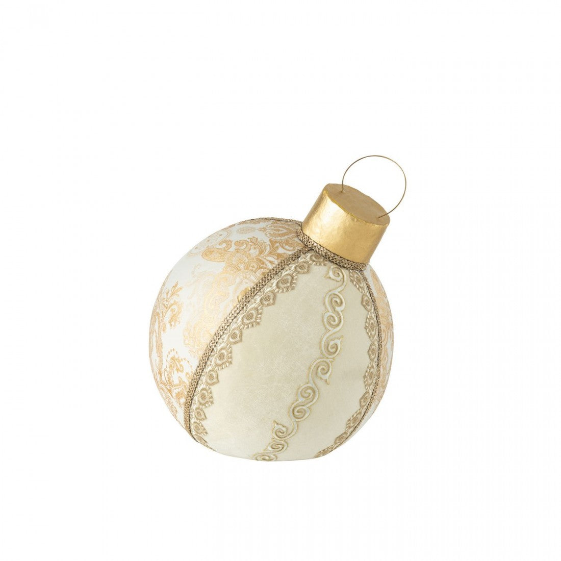 Esfera decorativa con patrón de espuma/textil dorado, grande, J-Line