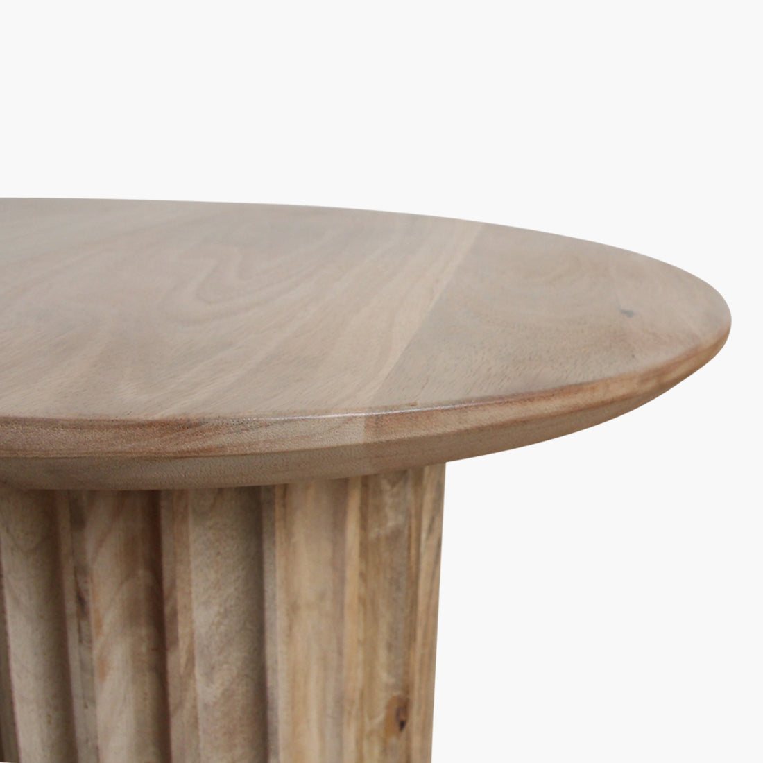 Mesa auxiliar Bullnose acanalada inversa natural Ø50 cm Raw Materials