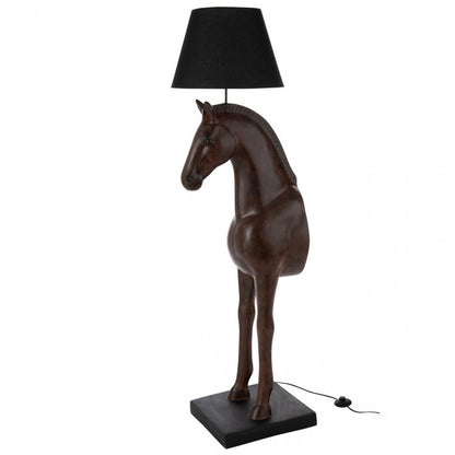 Lámpara de pie Cabeza de caballo Polirresina Marrón oscuro J-Line