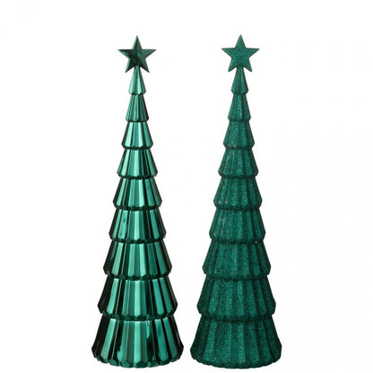 Árbol + Estrella de Plástico Verde Oscuro Set de 2 J-Line