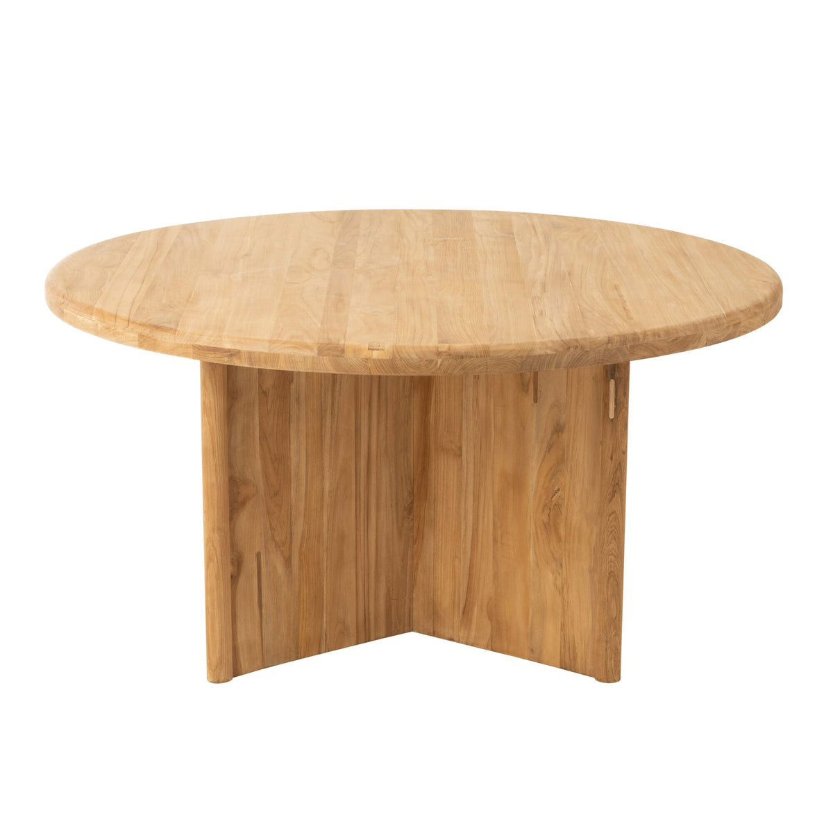 Mesa de comedor redonda de madera de teca natural Ø150cm J-Line