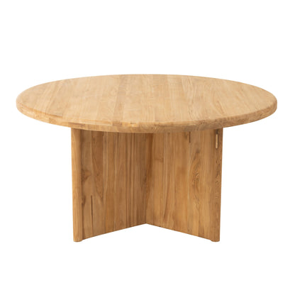 Mesa de comedor redonda de madera de teca natural Ø150cm J-Line