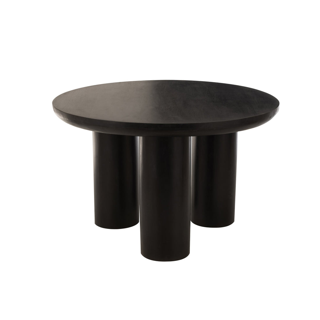 Mesa de comedor redonda Trio Madera de mango Negro J-Line