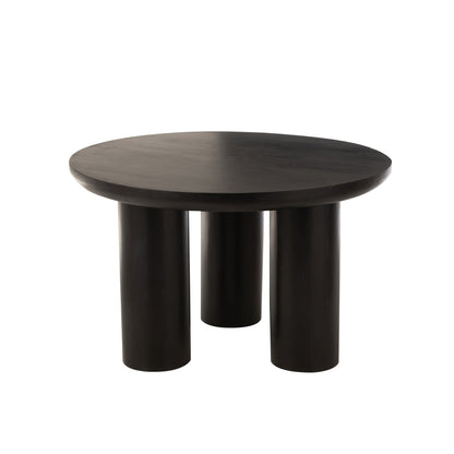 Mesa de comedor redonda Trio Madera de mango Negro J-Line