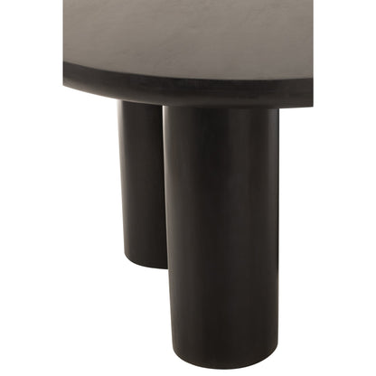 Mesa de comedor redonda Trio Madera de mango Negro J-Line