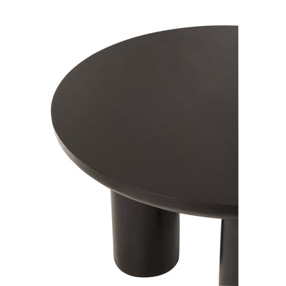 Mesa de comedor redonda Trio Madera de mango Negro J-Line