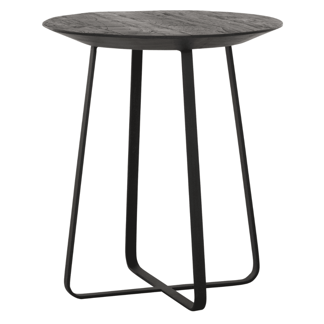 Salontafel Neptunes zwart teakhout Ø40cm DTP Home