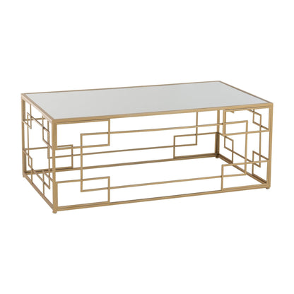 Mesa de centro Lines Metal/Vidrio Dorado J-Line