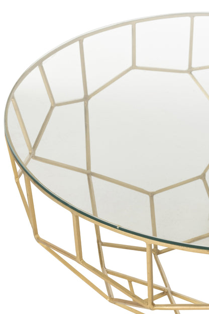 Mesa de centro Moza Metal/Vidrio Dorado J-Line