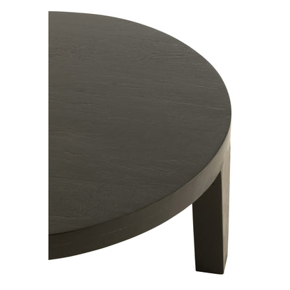 Mesa de centro redonda de madera de mango, negro mate, J-Line