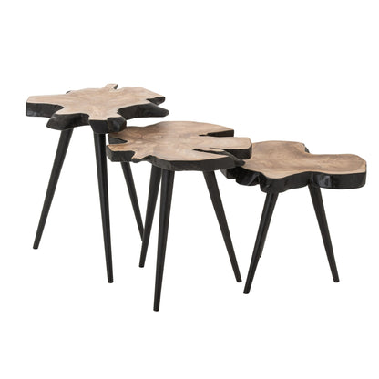 Mesa de centro de madera de teca natural/negra J-Line