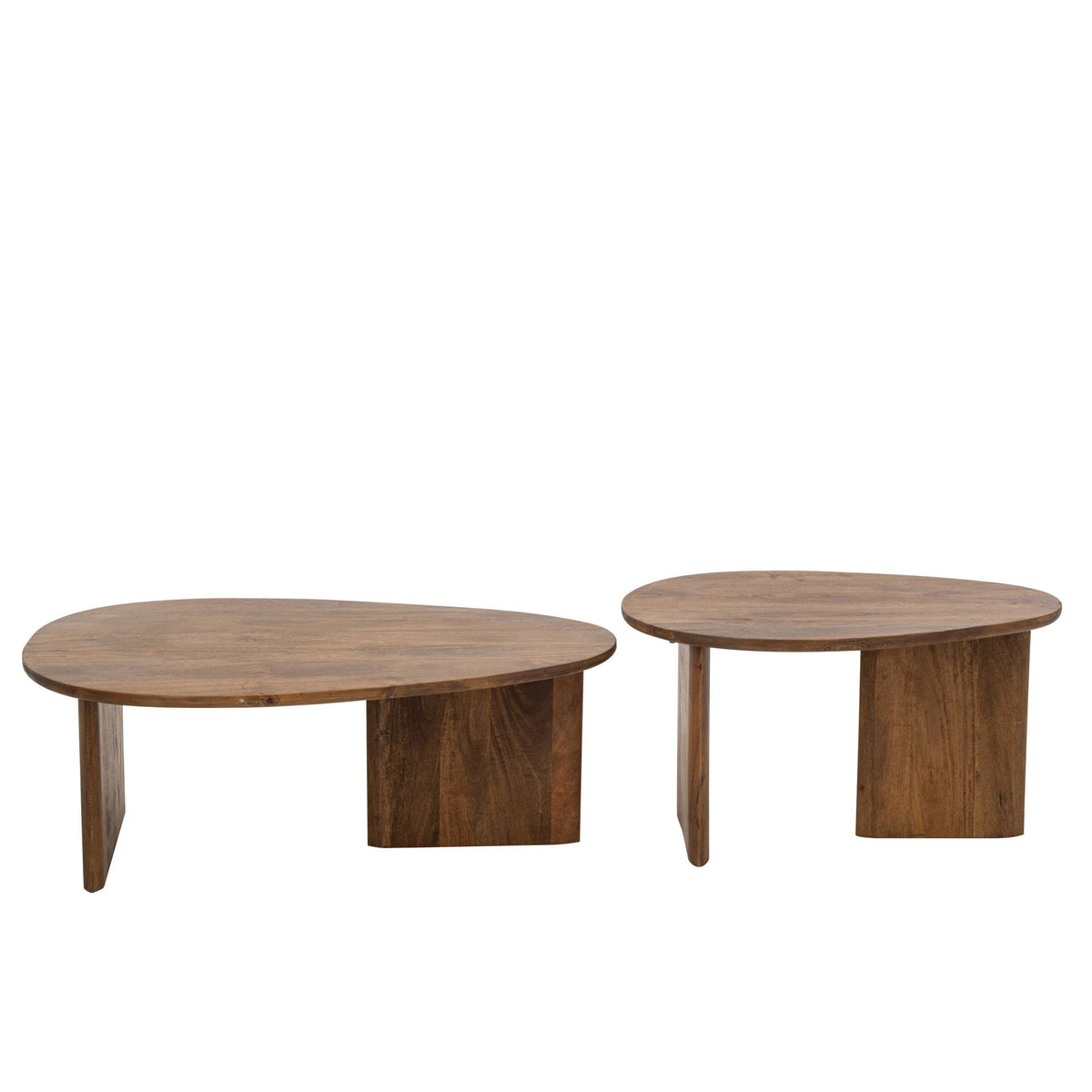 Juego de 2 mesas de centro de madera de mango natural J-Line