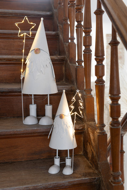 Santa Claus Led Star + Tree Metal White Small Assortment Of 2 - - J-Line - livinglovely.nl