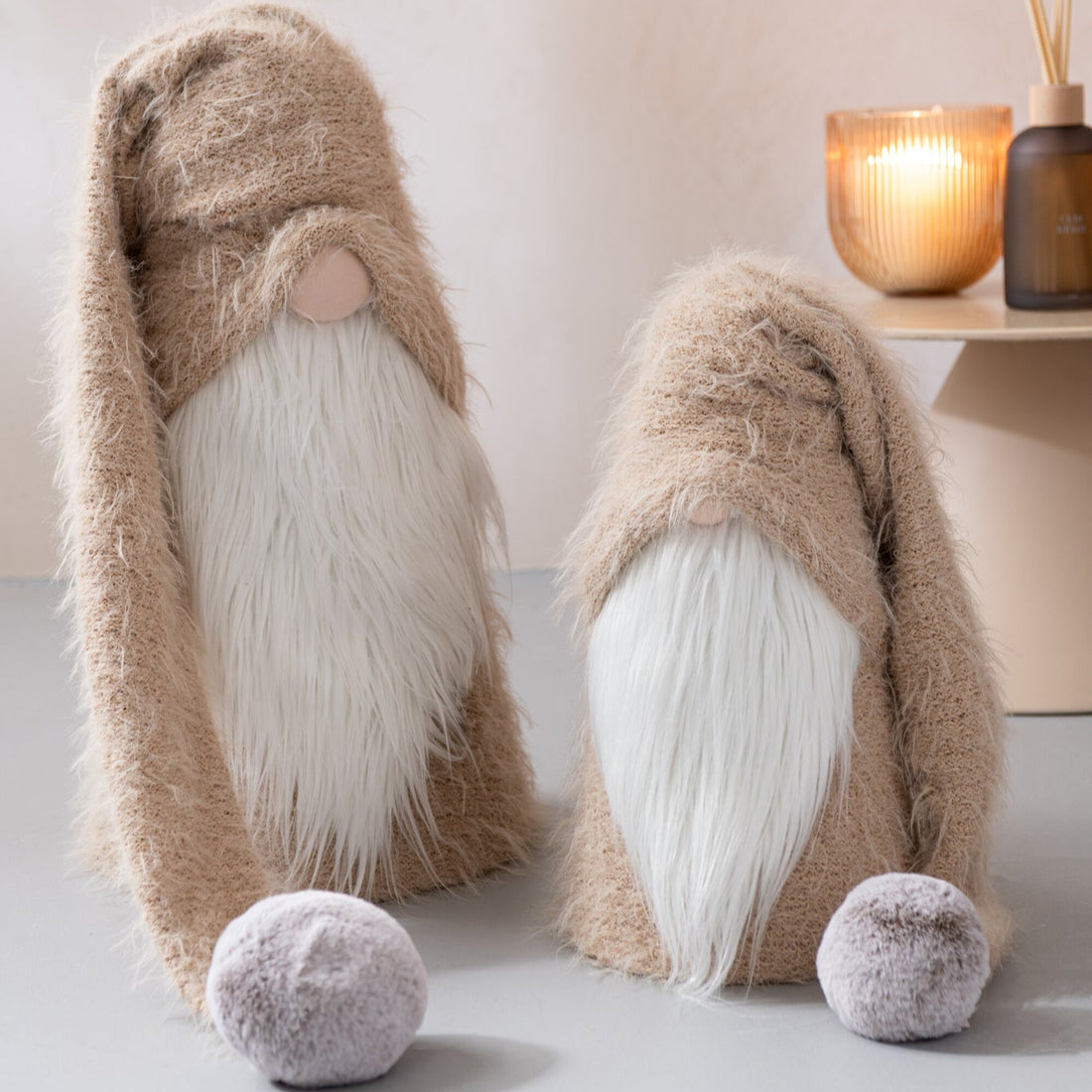 Santa Claus Winter Polyester Beige/White Small - - J-Line - livinglovely.nl