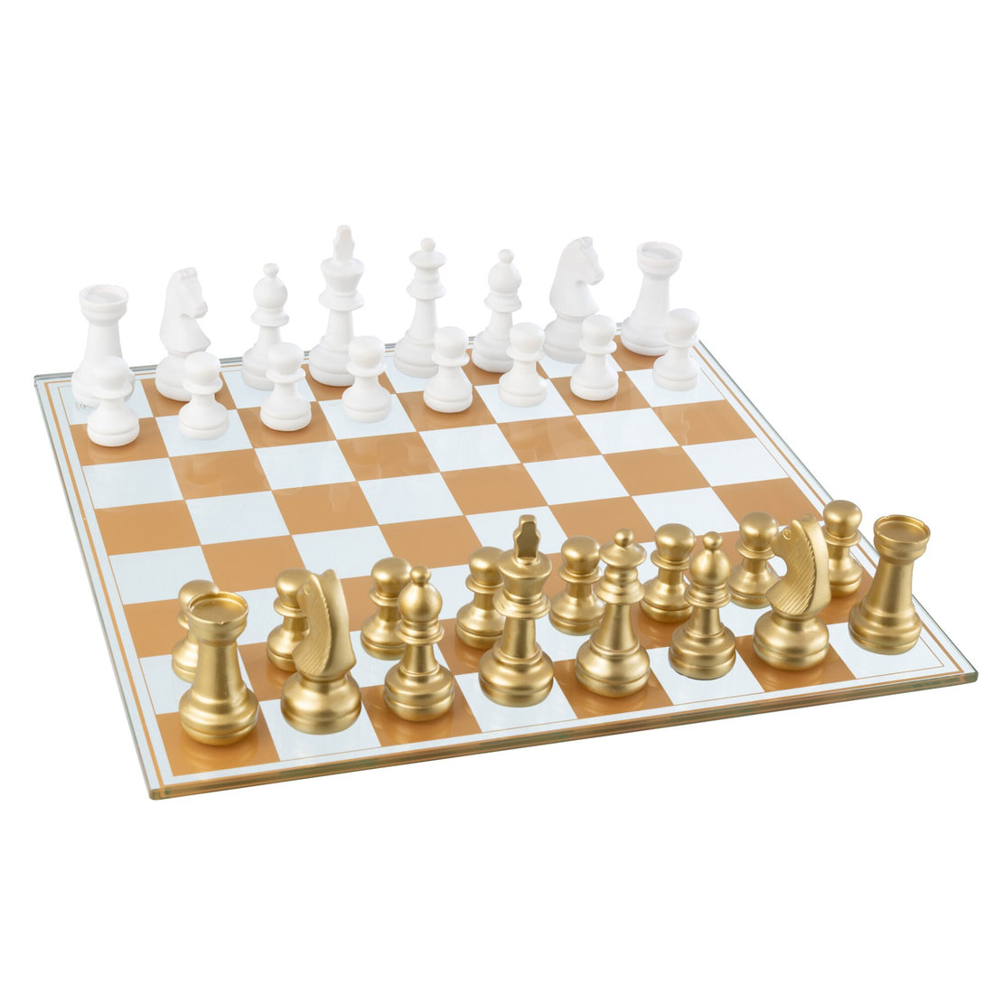 Juego de ajedrez de vidrio y polirresina multicolor J-Line