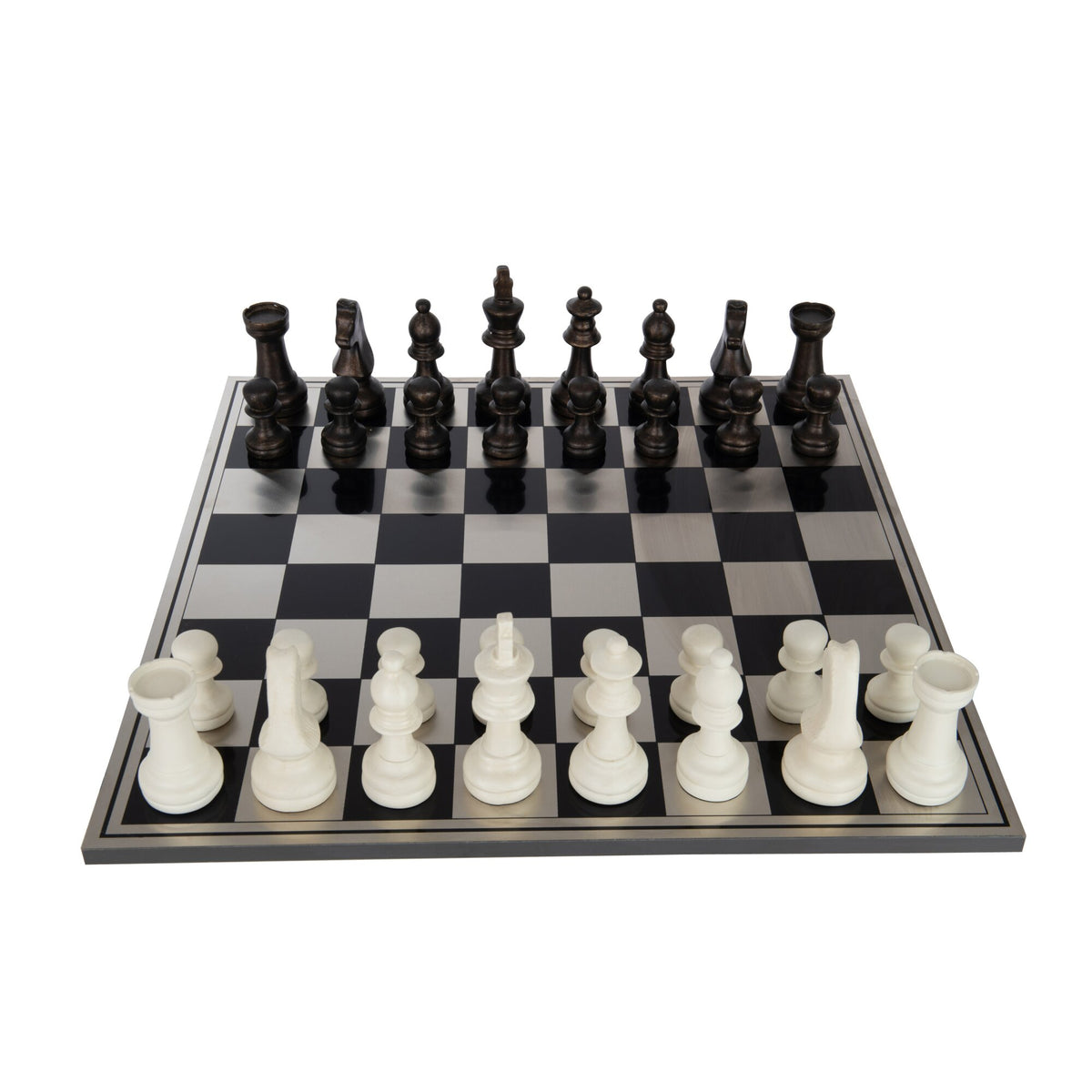 Juego de ajedrez Polyresin Marrón/Blanco J-Line
